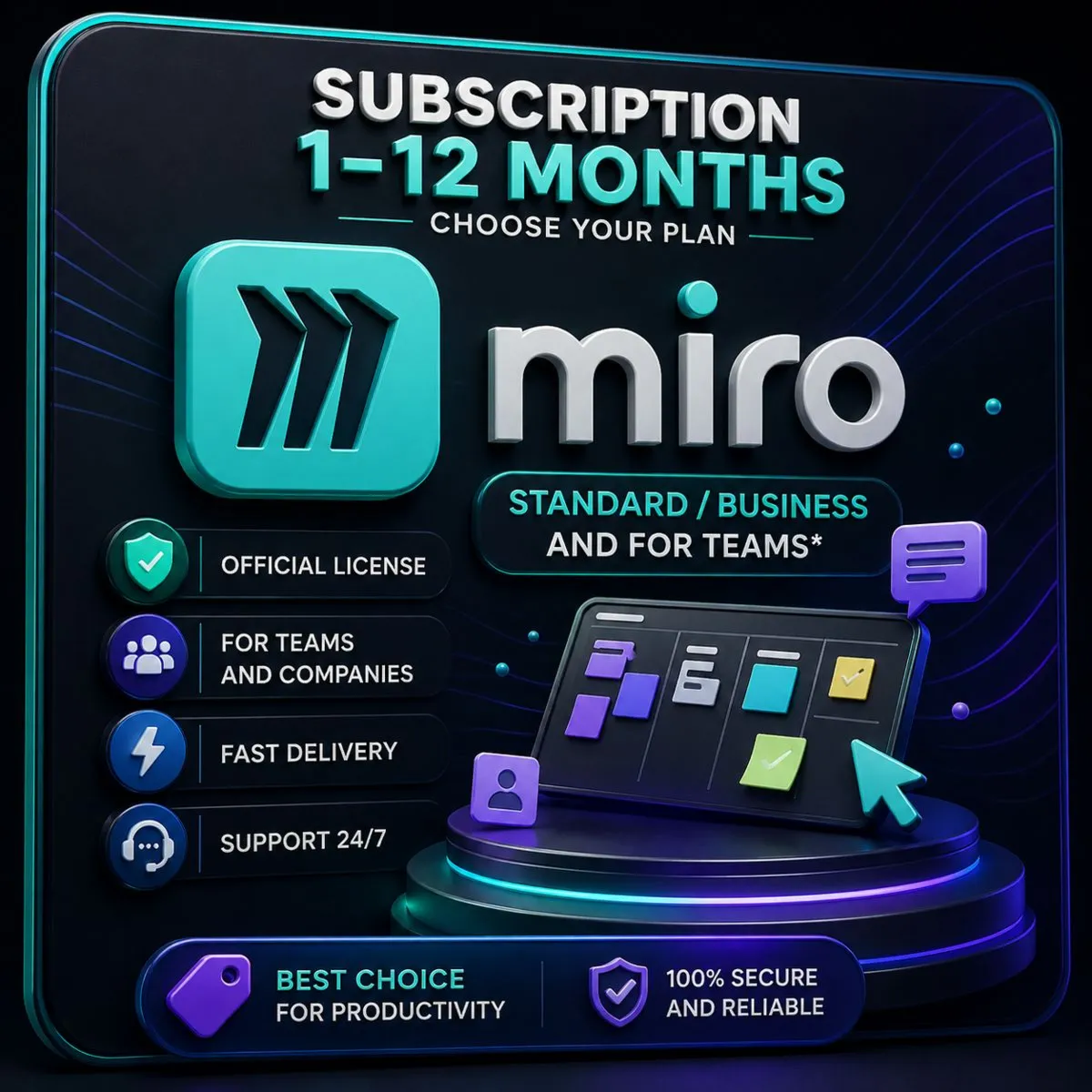 Miro Premium Subscription 1-12 Month - Private Account