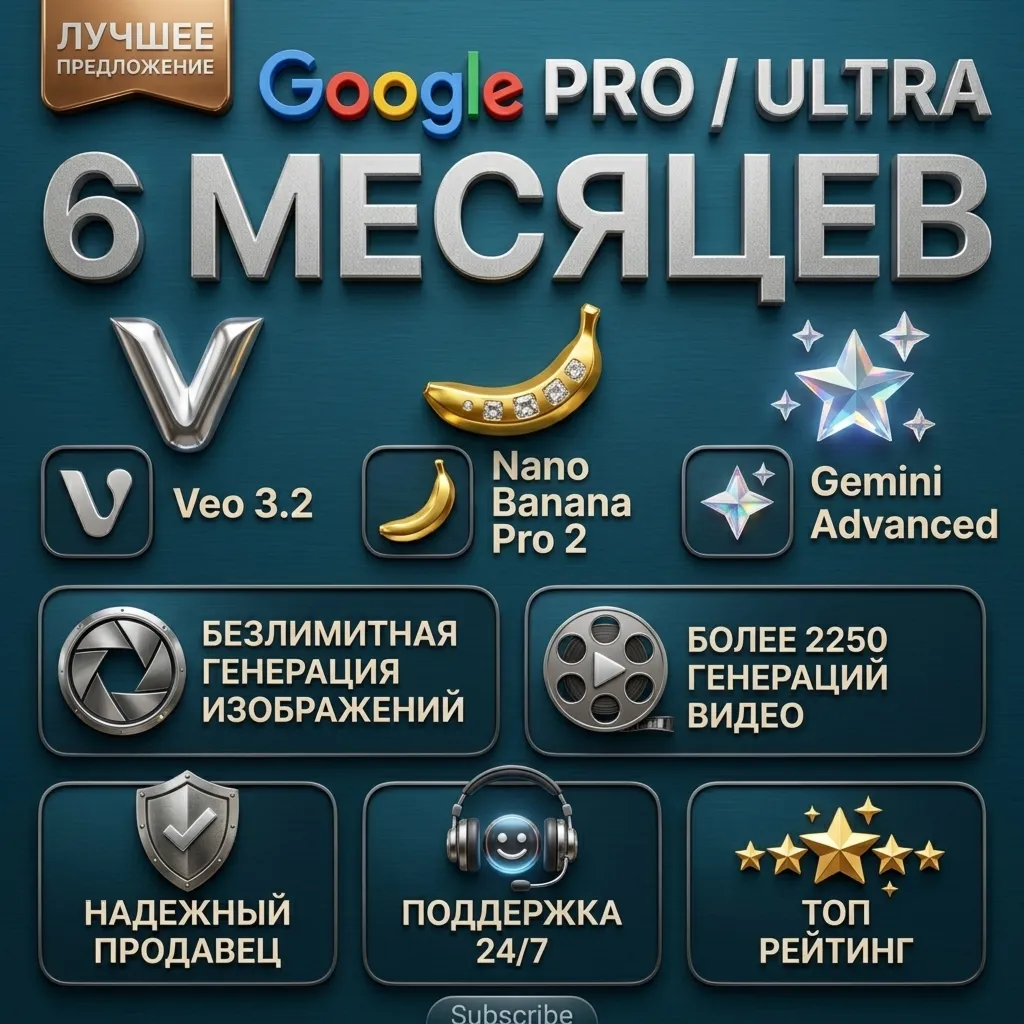 Google AI Pro 3/6 m Gemini 3.1, Nano Banana 2 pro, Veo 3.1, 5 | Ultra VEO 3