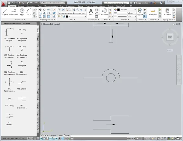 УГО водопроводных деталей