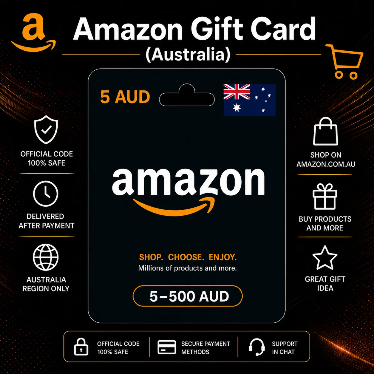 Amazon Gift Card (Australia) 5–500 AUD | Код пополнения Amazon