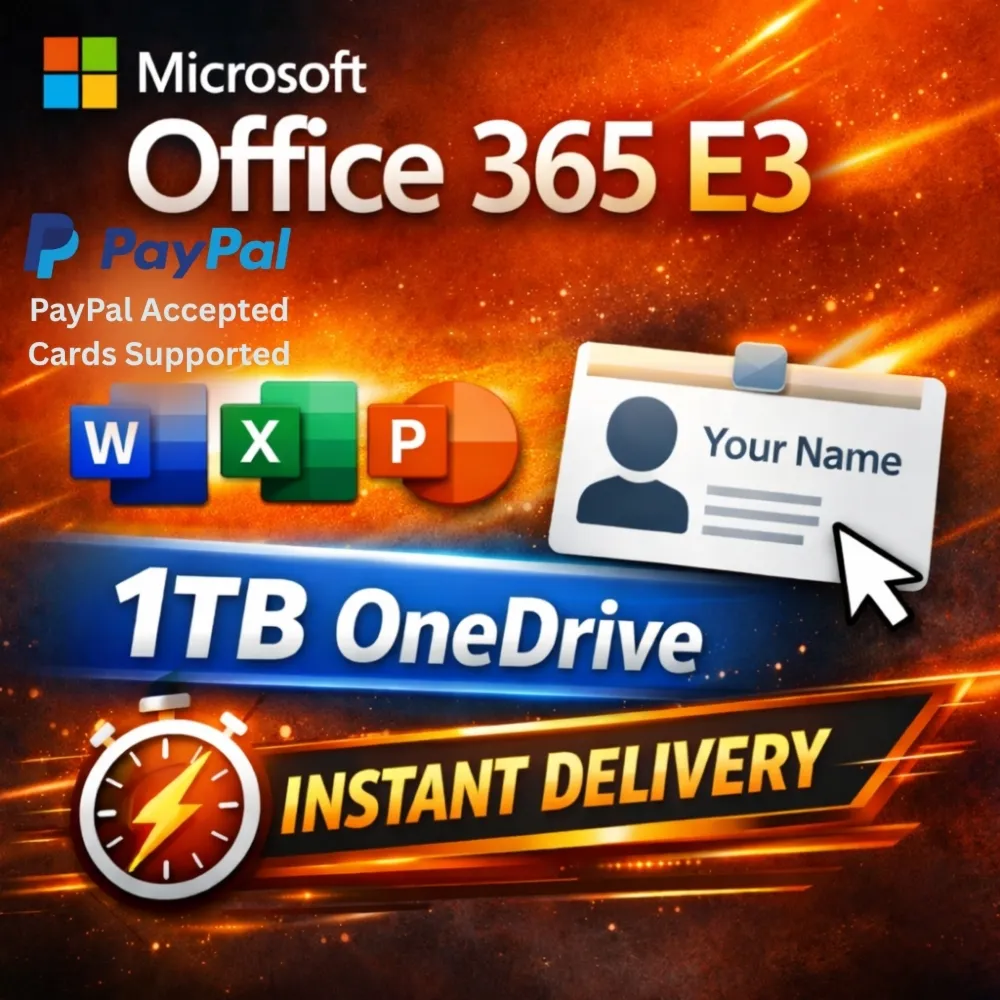 Microsoft Office 365 E3—Full App Access—OneDrive 1TB—Instant Delivery