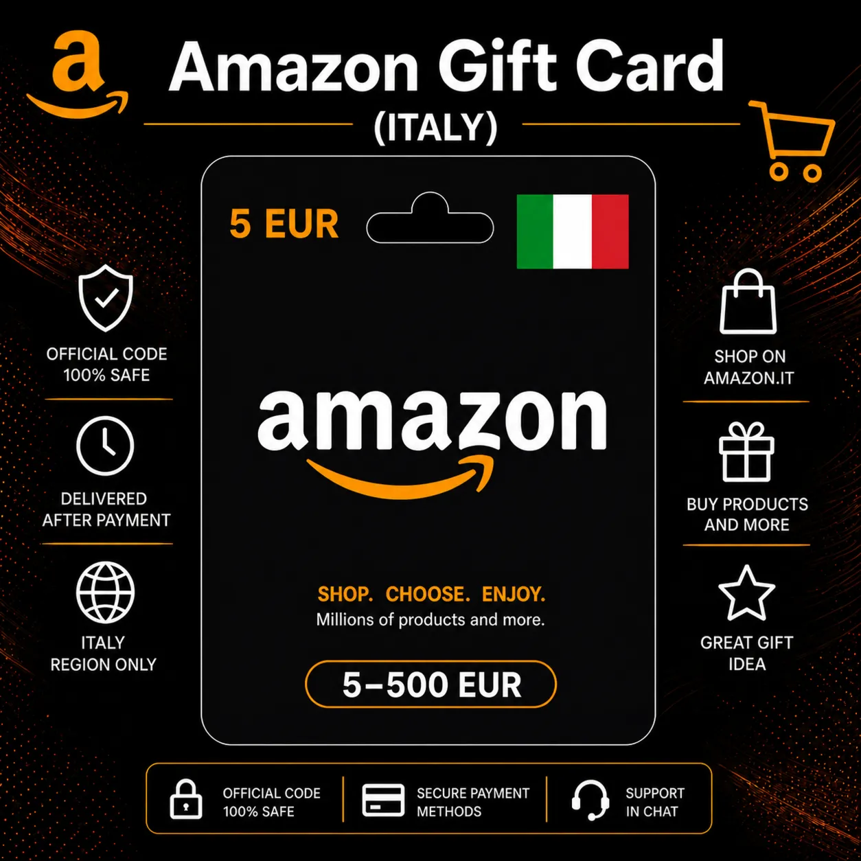 Amazon Gift Card (Италия) 5–500 EUR | Код пополнения Amazon