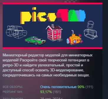 picoCAD АВТОДОСТАВКА STEAM РОССИЯ
