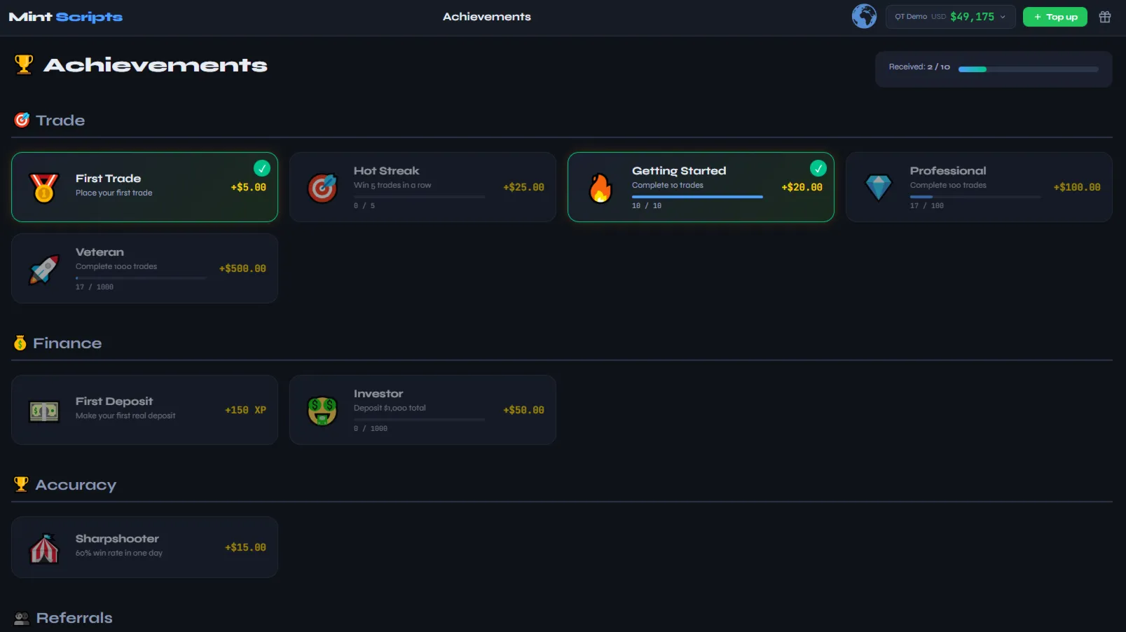 MINT SCRIPTS V1.0 AI — Купить скрипт бинарных опционов / Trading Platform