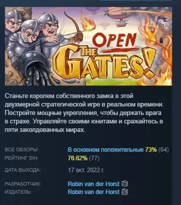 Open The Gates! АВТОДОСТАВКА STEAM РОССИЯ