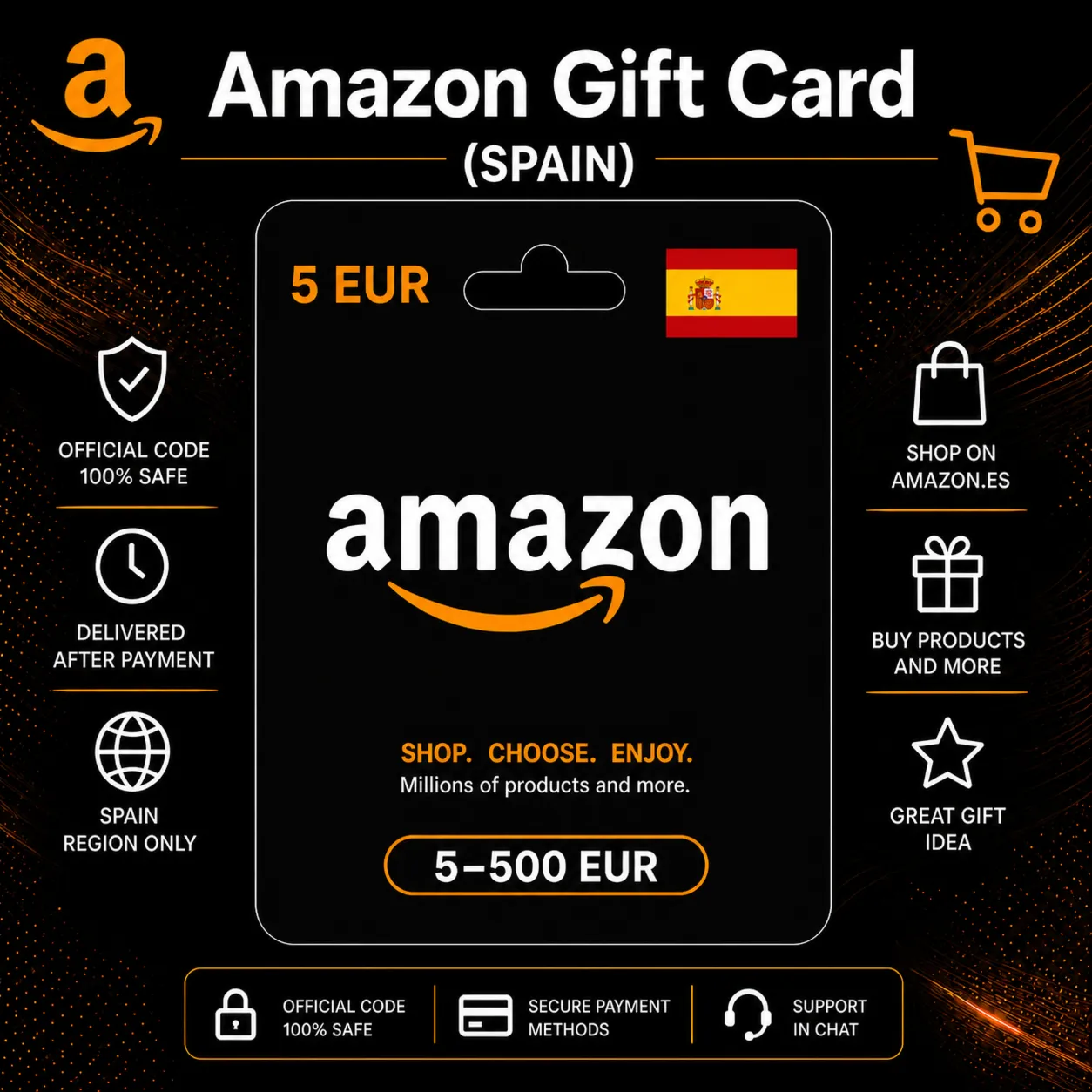 Amazon Gift Card (Испания) 5–500 EUR | Код пополнения Amazon