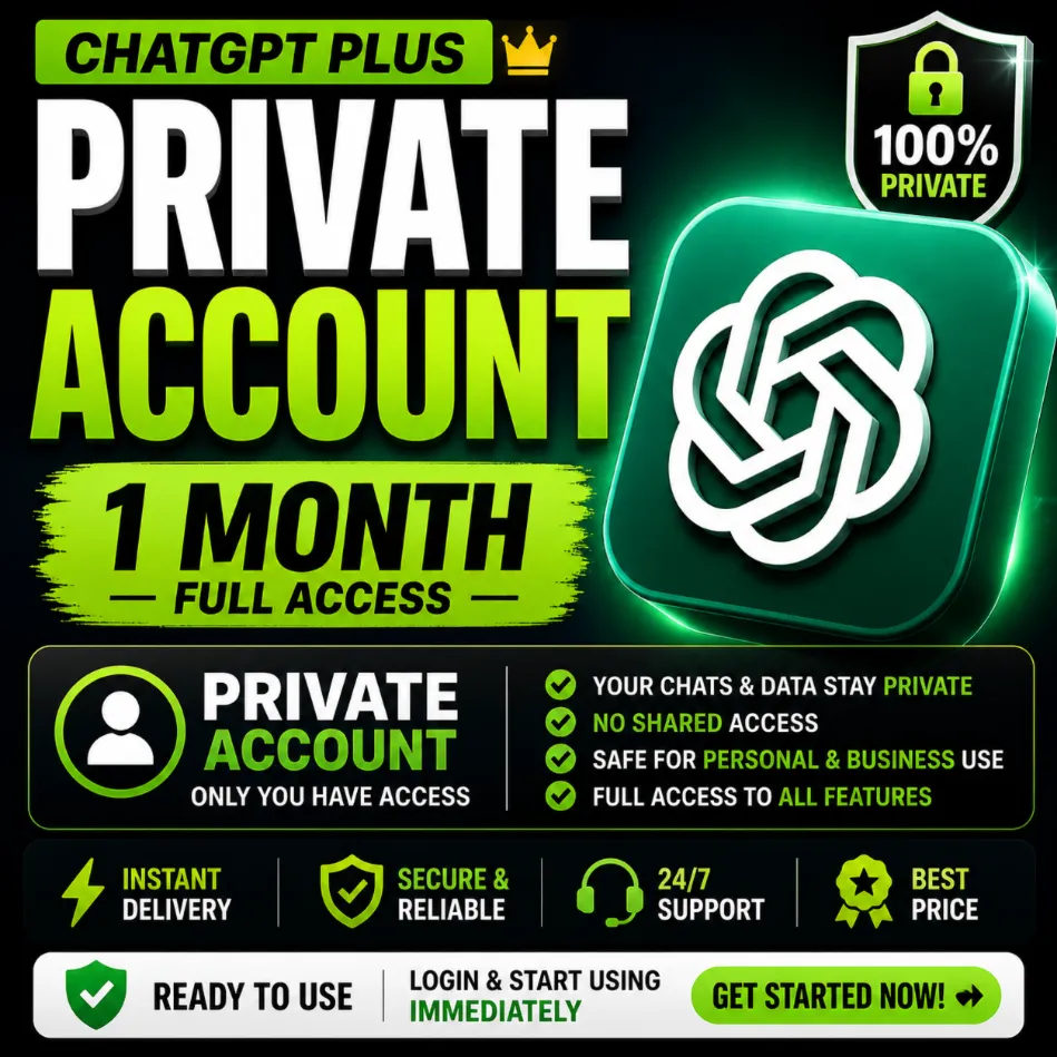 ChatGPT Plus Private Account 1 Month | Ready Account | Instant Delivery