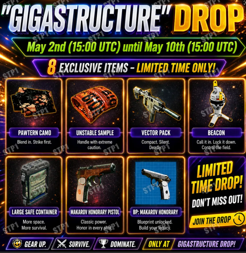 Active Matter 8/8 "Vector" pack BP: Makarov Honorary "Gigastructure" Twitch Drop
