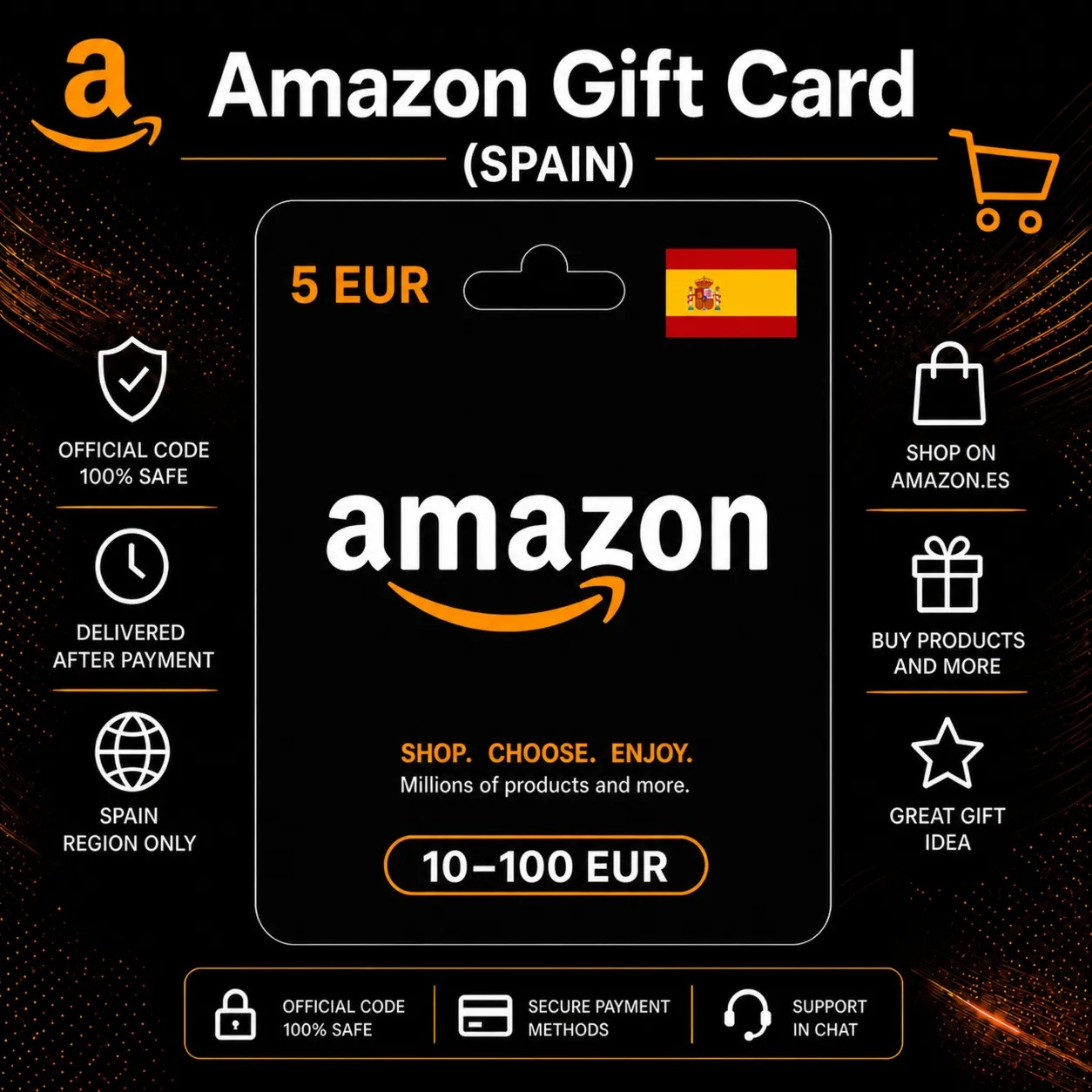 Amazon Gift Card (Spain) 10–100 EUR | Amazon Top-Up Code