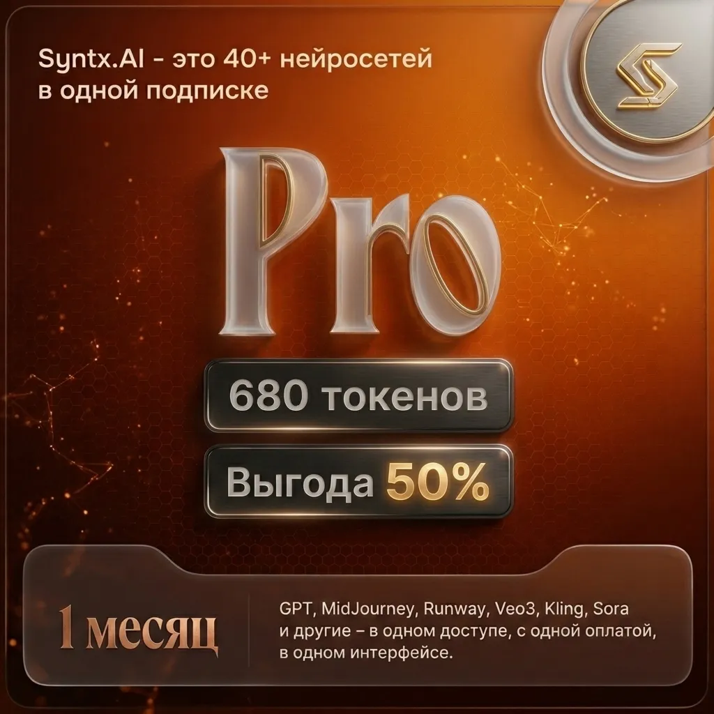 Личный аккаунт Syntx AI тариф - Pro 1 месяц