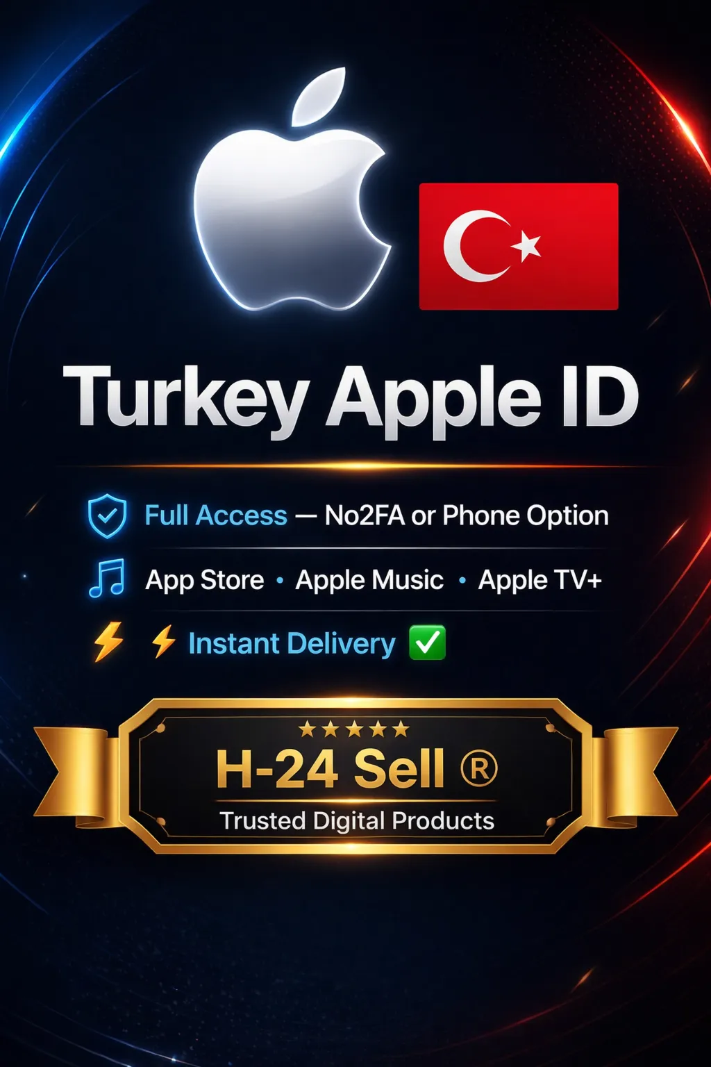 ???????? Apple ID Турция | Полный Доступ  No2FA или Телефон | Мгновенно 