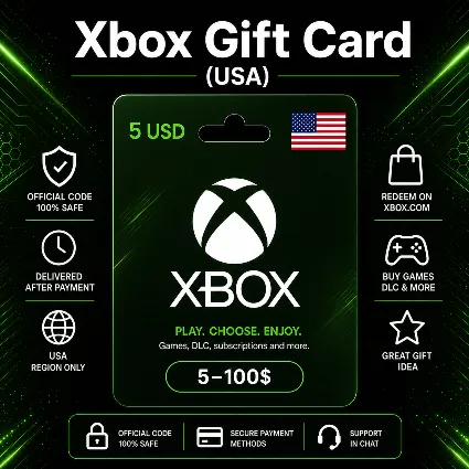 Xbox Gift Card (США) 5–100 USD | Код пополнения Xbox