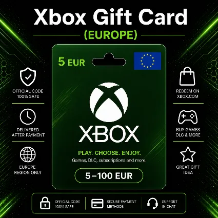Xbox Gift Card (Европа) 5–100 EUR | Код пополнения Xbox
