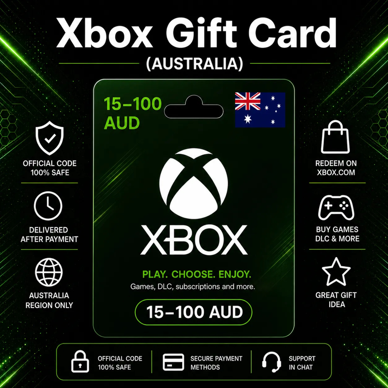 Xbox Gift Card (Австралия) 15–100 AUD | Код пополнения Xbox