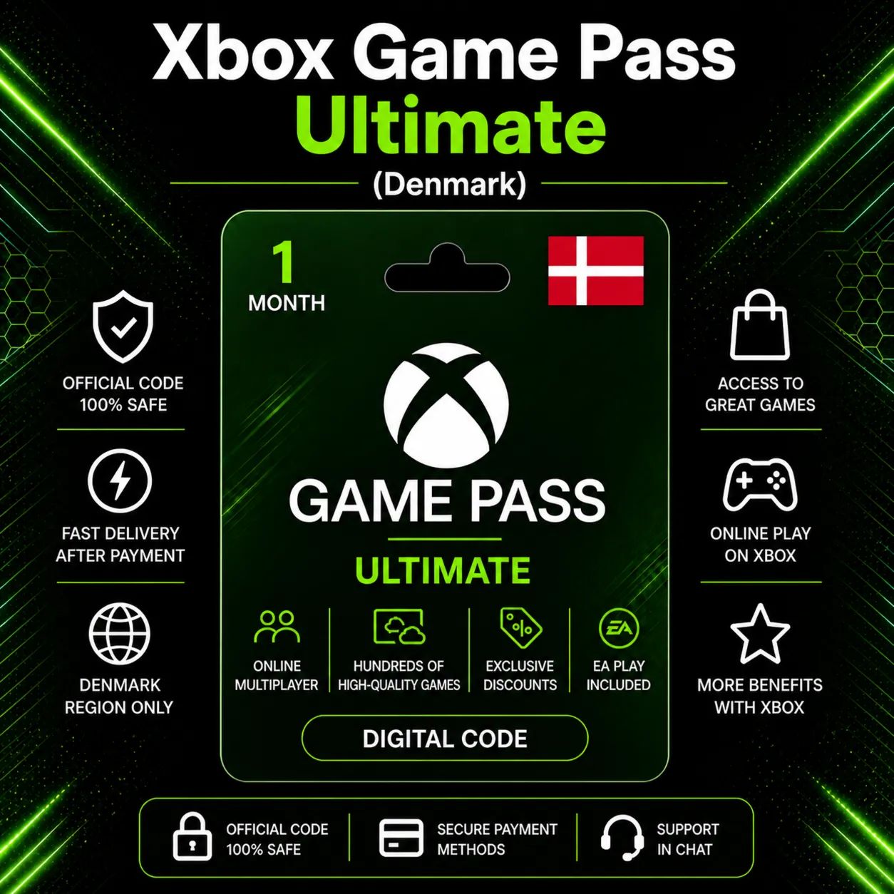 Xbox Game Pass Ultimate (Denmark) 1 Month | Xbox Activation Code