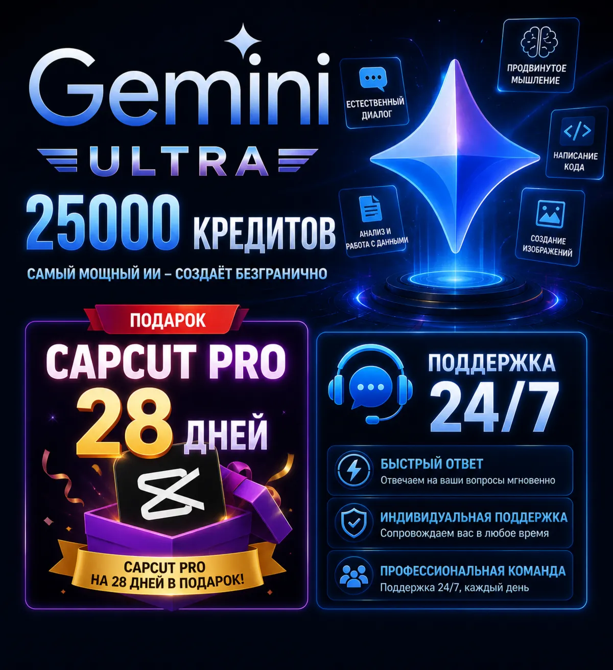 Gemini Ultra 25.000 Credits  |  Veo 3 + Flow + Nano Banana | Warranty
