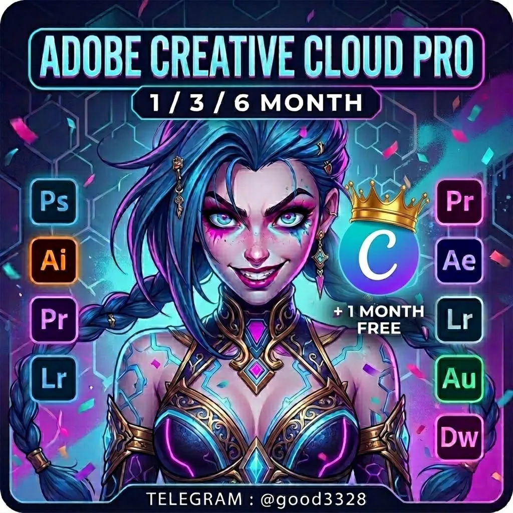 ADOBE CREATIVE CLOUD PRO (1/3/6 МЕСЯЦЕВ) + БЕСПЛАТНО CANVA PRO НА 1 МЕСЯЦ