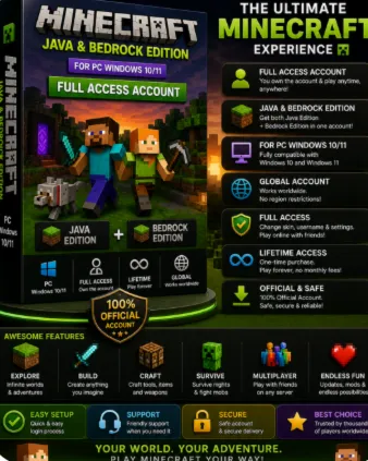 Minecraft: Java and Bedrock Edition for PC Windows 10/11 Account|Full Access