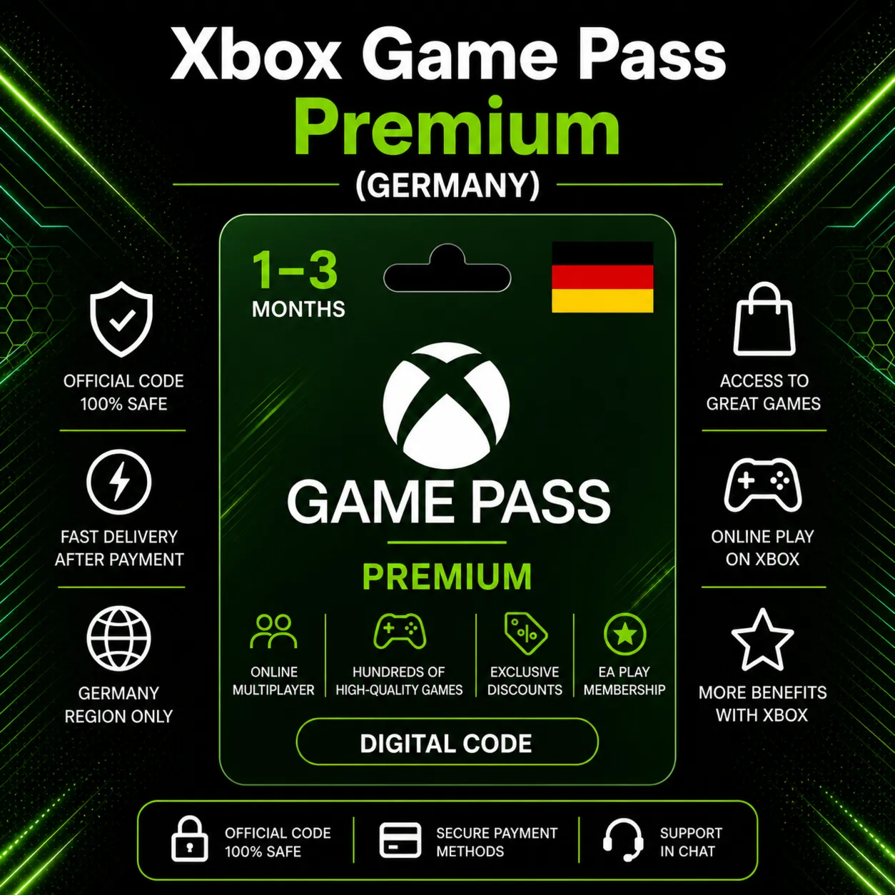 Xbox Game Pass Premium (Germany) 1–3 Months | Xbox Activation Code