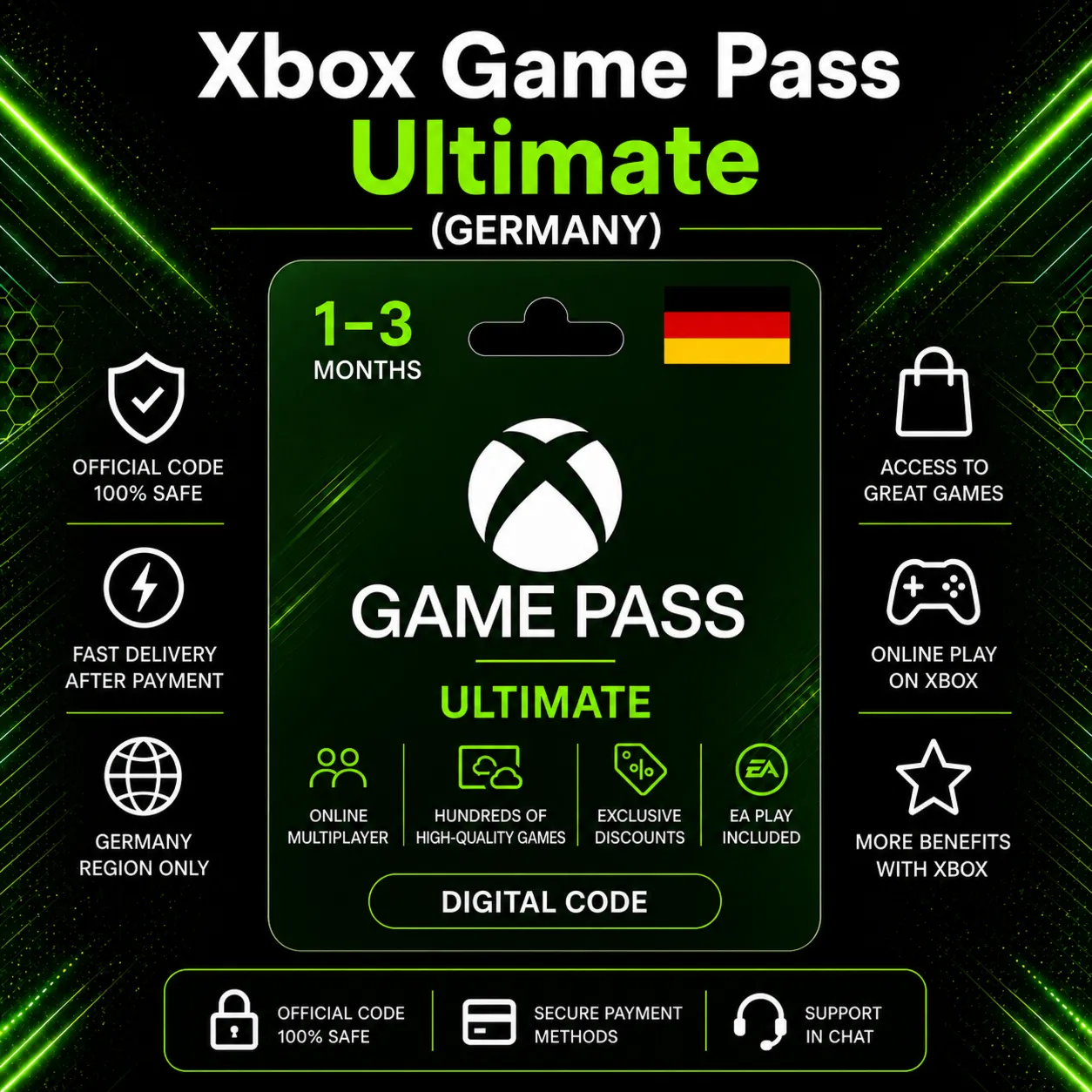 Xbox Game Pass Ultimate (Germany) 1–3 Months | Xbox Activation Code