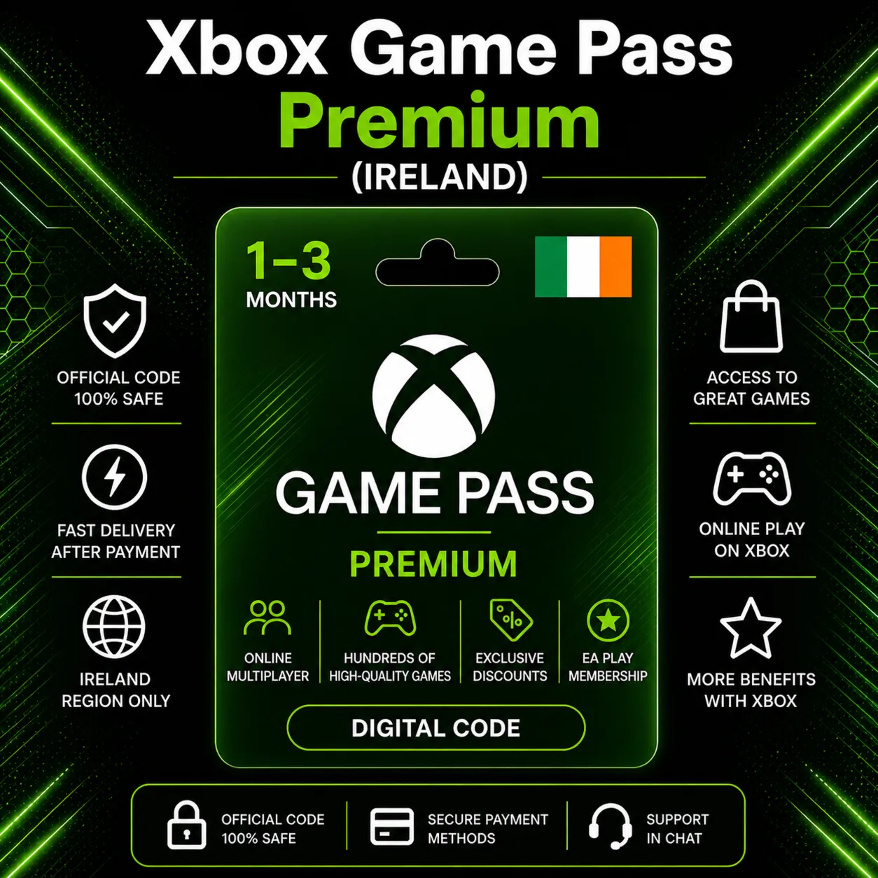 Xbox Game Pass Premium (Ireland) 1–3 Months | Xbox Activation Code
