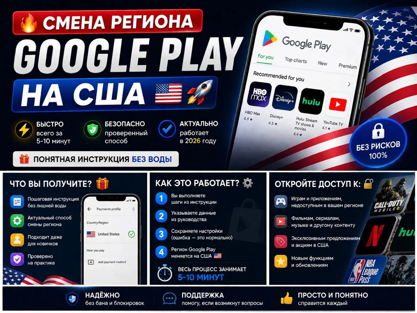Changing Google Play Region to the US 🇺🇸 | Step-by-step support instructions