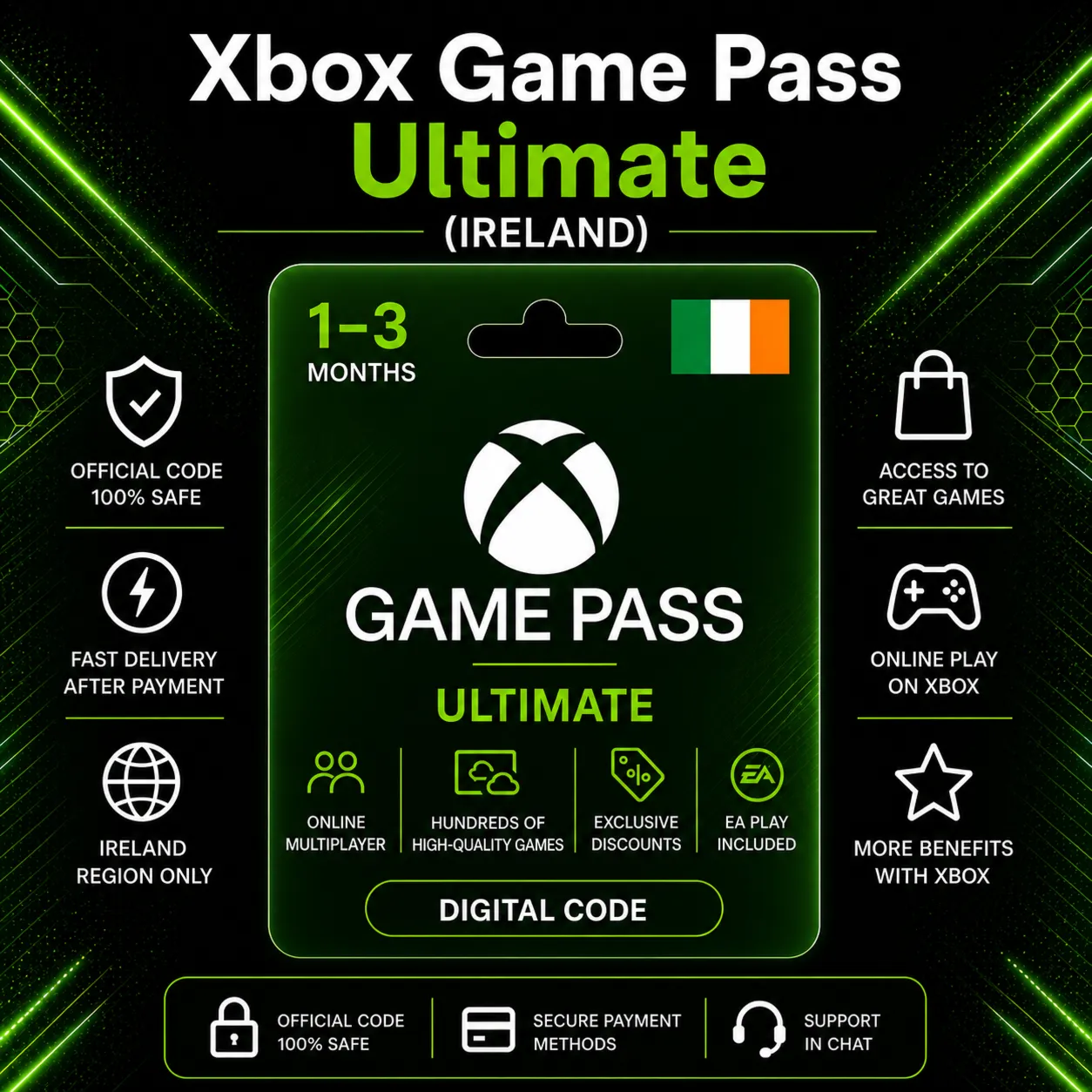 Xbox Game Pass Ultimate (Ireland) 1–3 Months | Xbox Activation Code