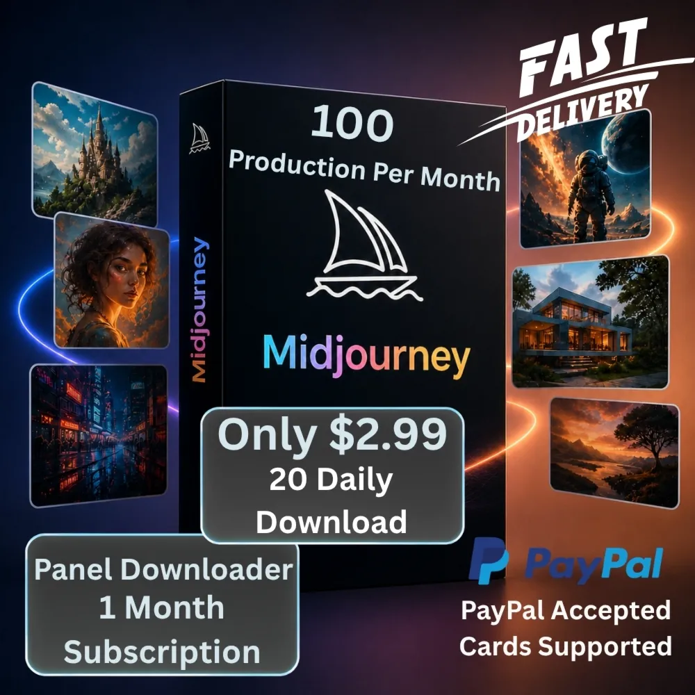 Midjourney – Downloader Panel – 1 Month – 20 Daily Downloads – 100 Productions - Auto