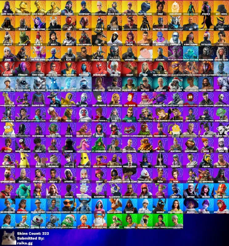 Instant • FN (All Platforms) • 222 skins • Full Access
