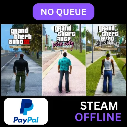 Grand Theft Auto GTA San Andreas + Vice city + III Definitive Edition | STEAM PAYPAL
