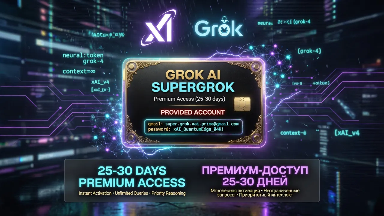 Grok AI SuperGrok — Premium Access (25-30 days) Provided Account (Personal)