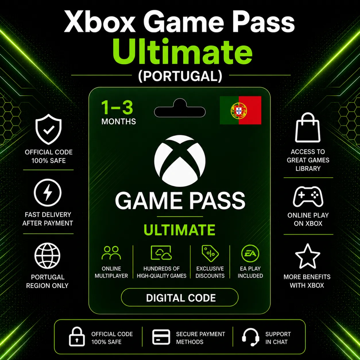 Xbox Game Pass Ultimate (Portugal) 1–3 months | Xbox Activation Code