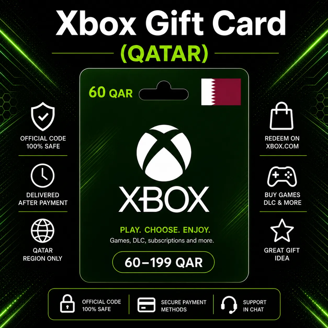 Xbox Gift Card (Qatar) 60–199 QAR | Xbox Top-Up Code