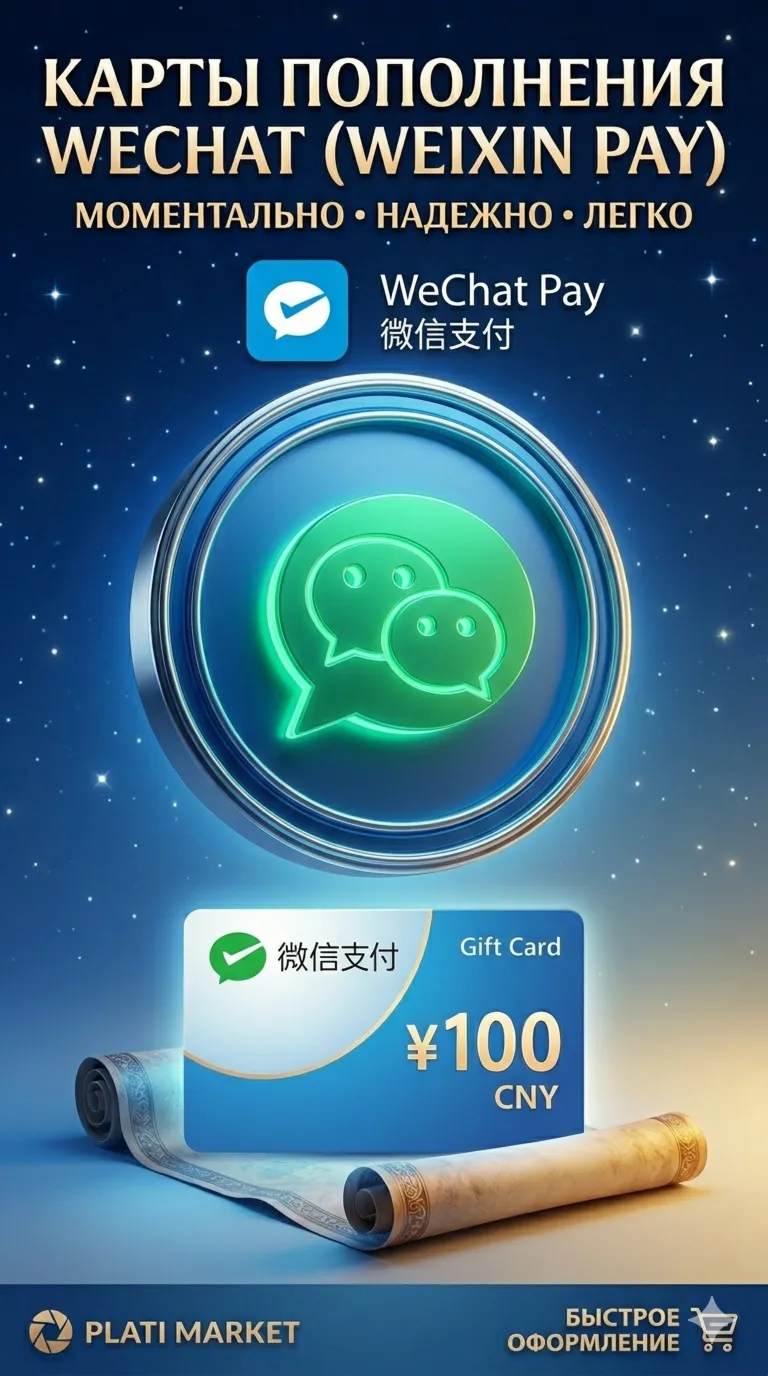 Карты пополнения WeChat CNY (Weixin Pay)