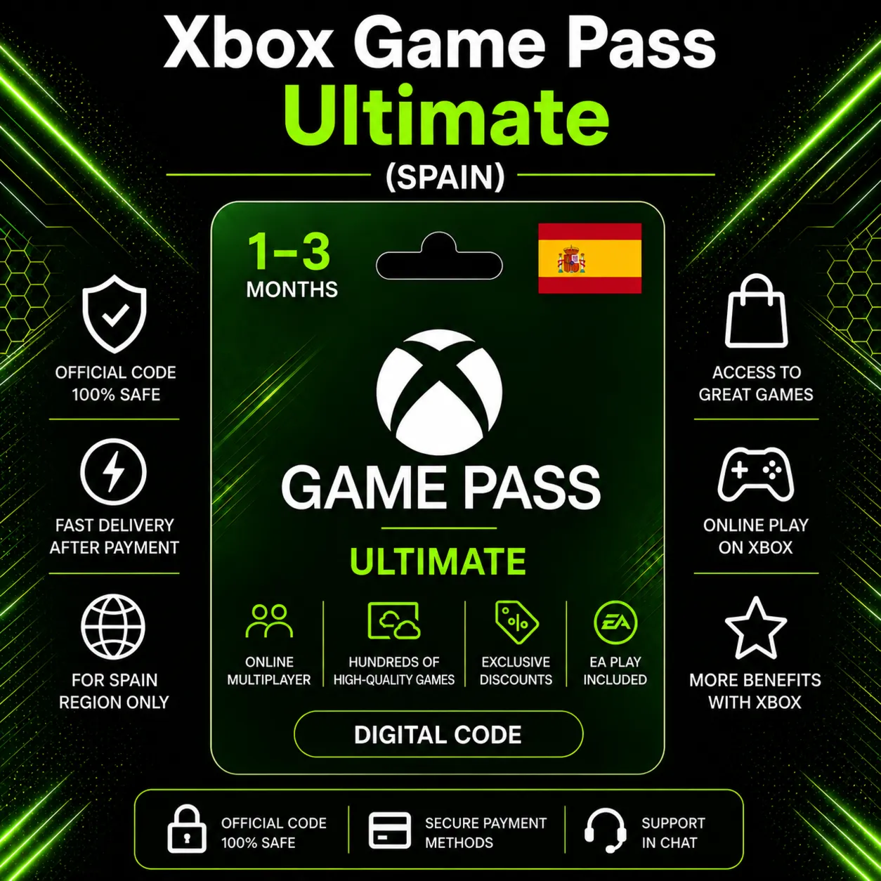 Xbox Game Pass Ultimate (Spain) 1–3 months | Xbox Activation Code