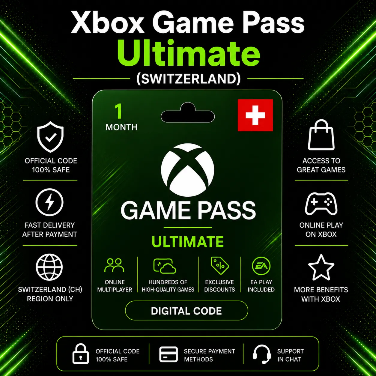 Xbox Game Pass Ultimate (Switzerland) 1 month | Xbox Activation Code