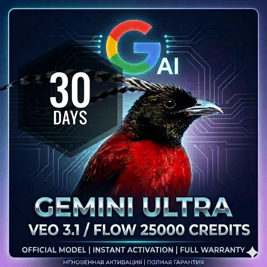 ​💎 Gemini AI Ultra + Veo 3.1 + Flow 25K | Доступ на 30 дней и 100% Гарантия