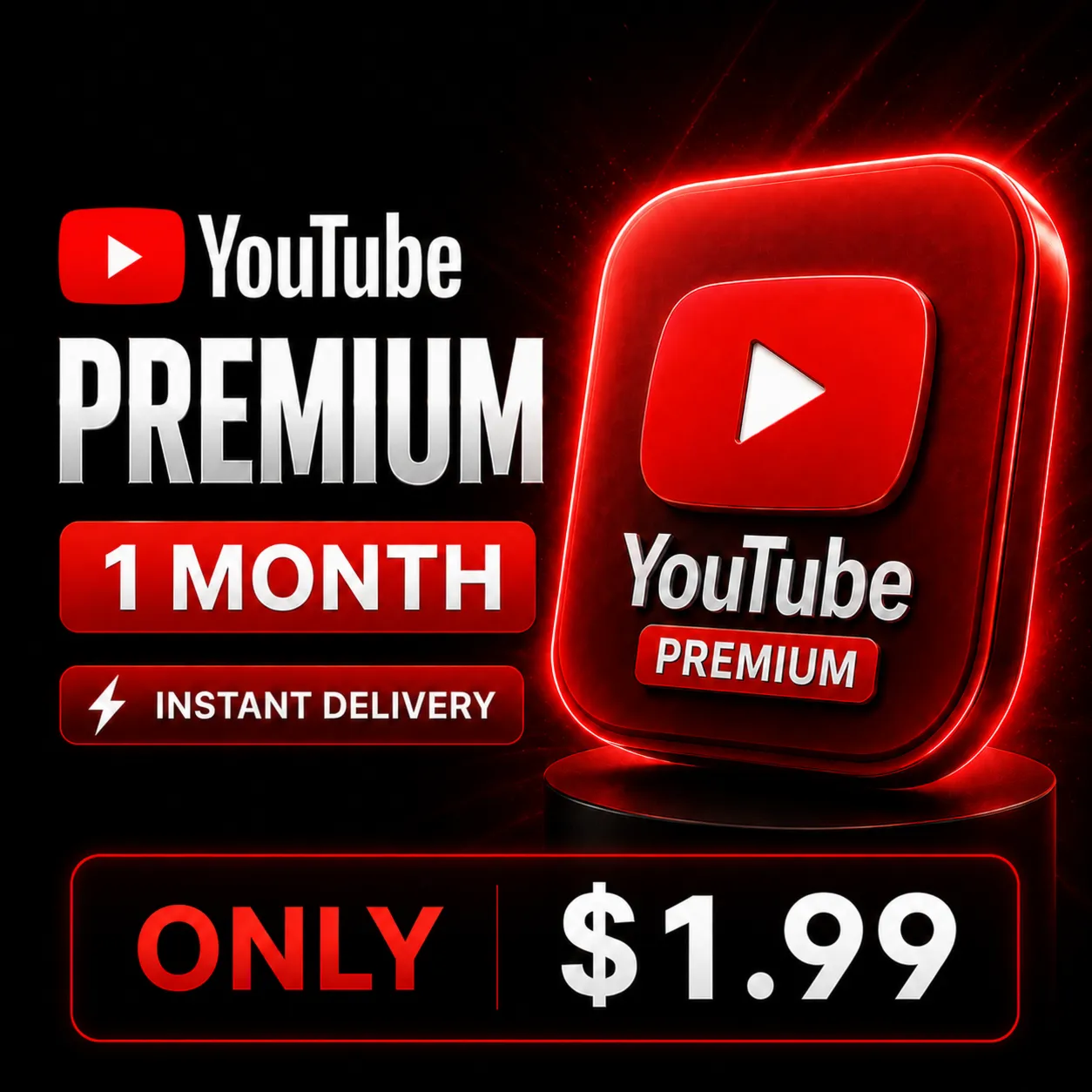 YouTube Premium - Доступ по подписке на 1 месяц - Мгновенная доставка