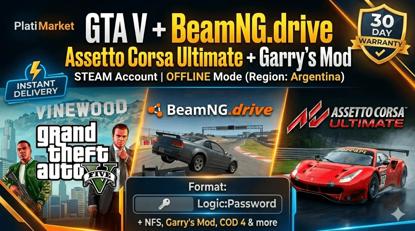 GTA 5 + BeamNG.drive + Assetto Corsa Ultimate + Garry´s Mod | Offline