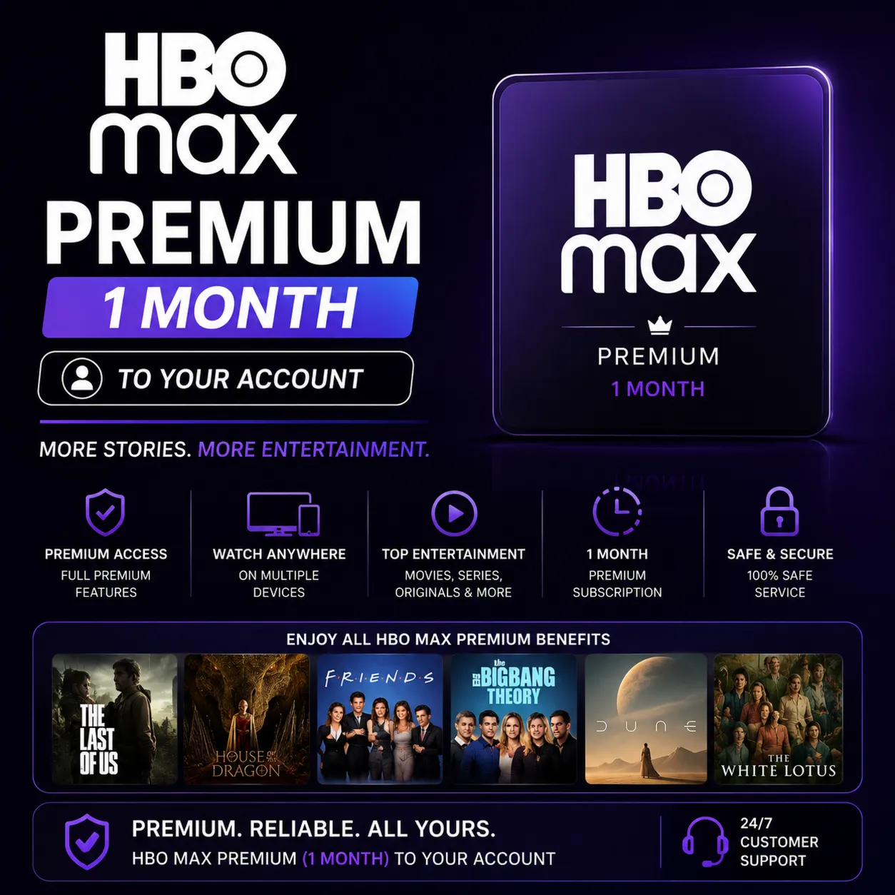 HBO Max Premium (1 Month) to Your Account