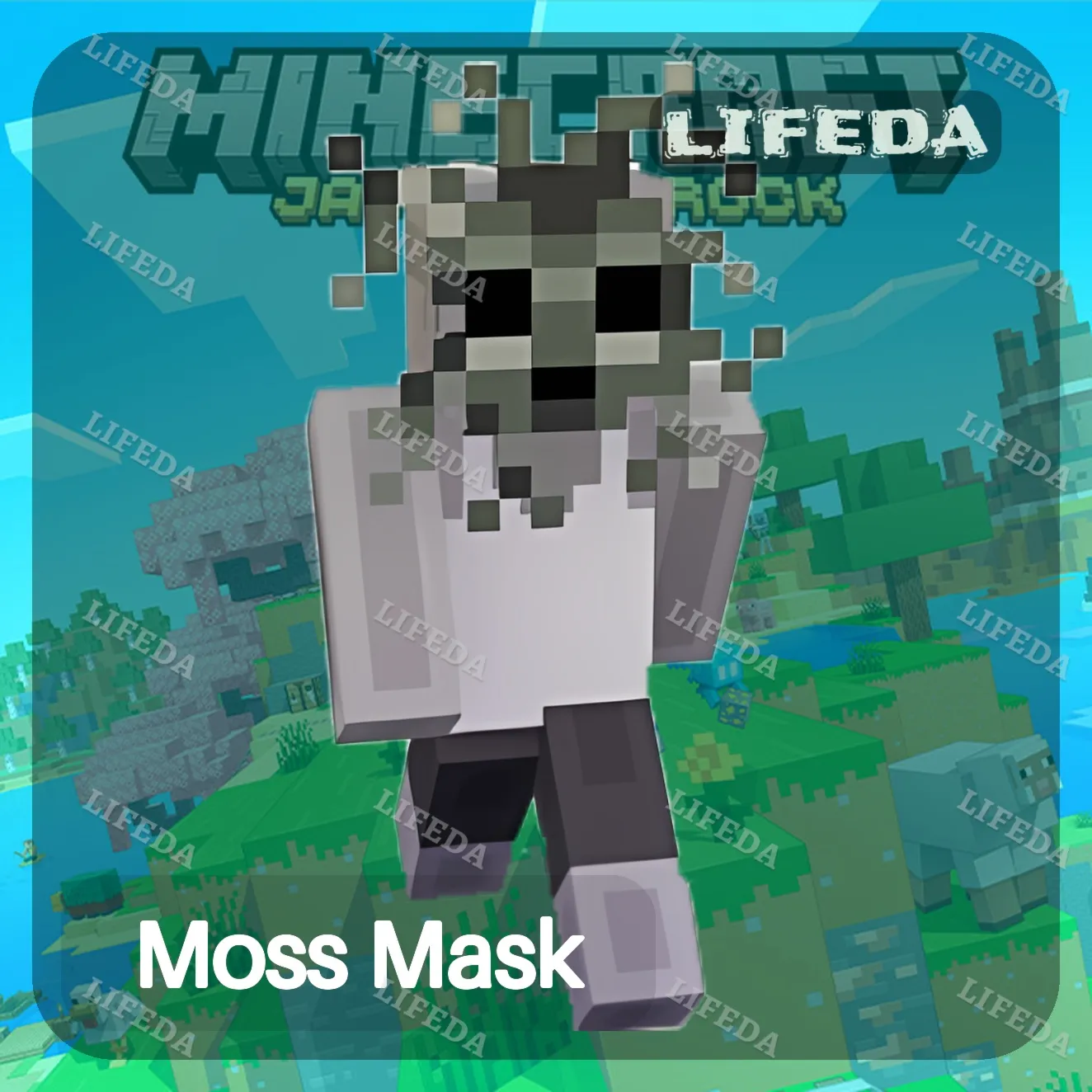 MINECRAFT ⛏️【Moss Mask】🏰SKIN • TWITCH DROPS • JAVA &amp; BEDROCK•GLOBAL
