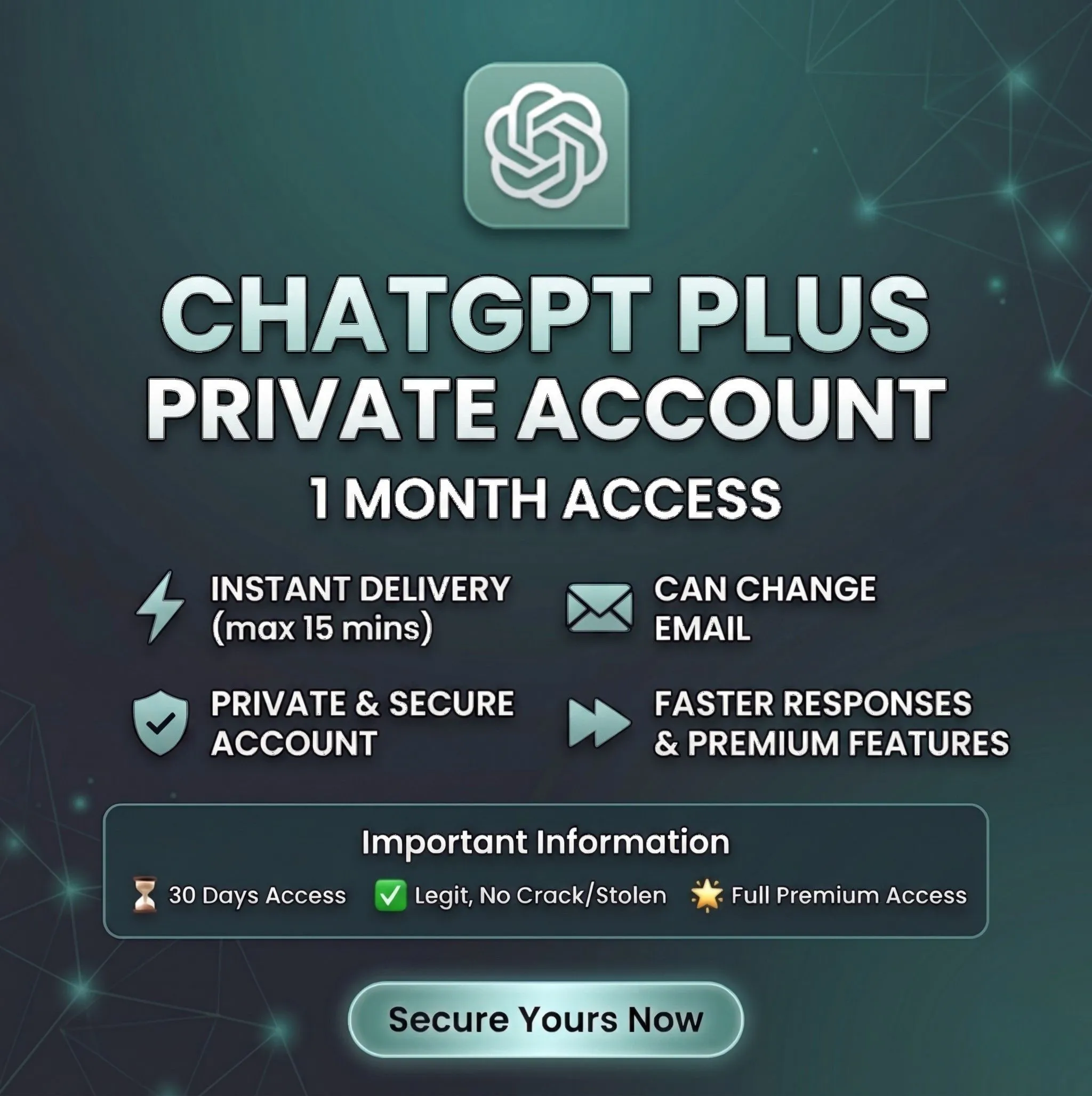 ChatGPT Plus | PRO X20 | 1 месяц | Полный доступ | Личный аккаунт | ПОДПИСКА
