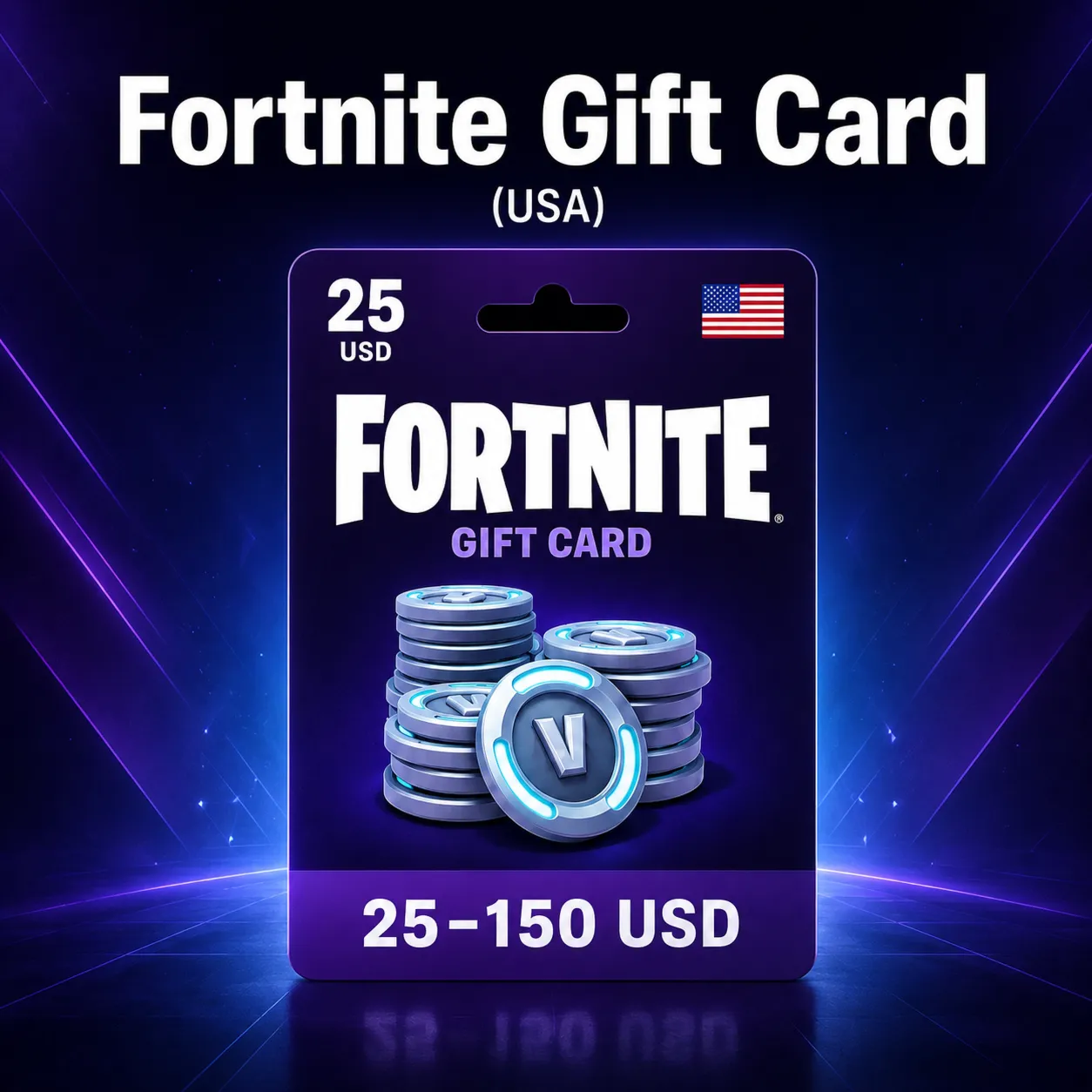 Fortnite Gift Card (США) 25–150 USD | Код пополнения