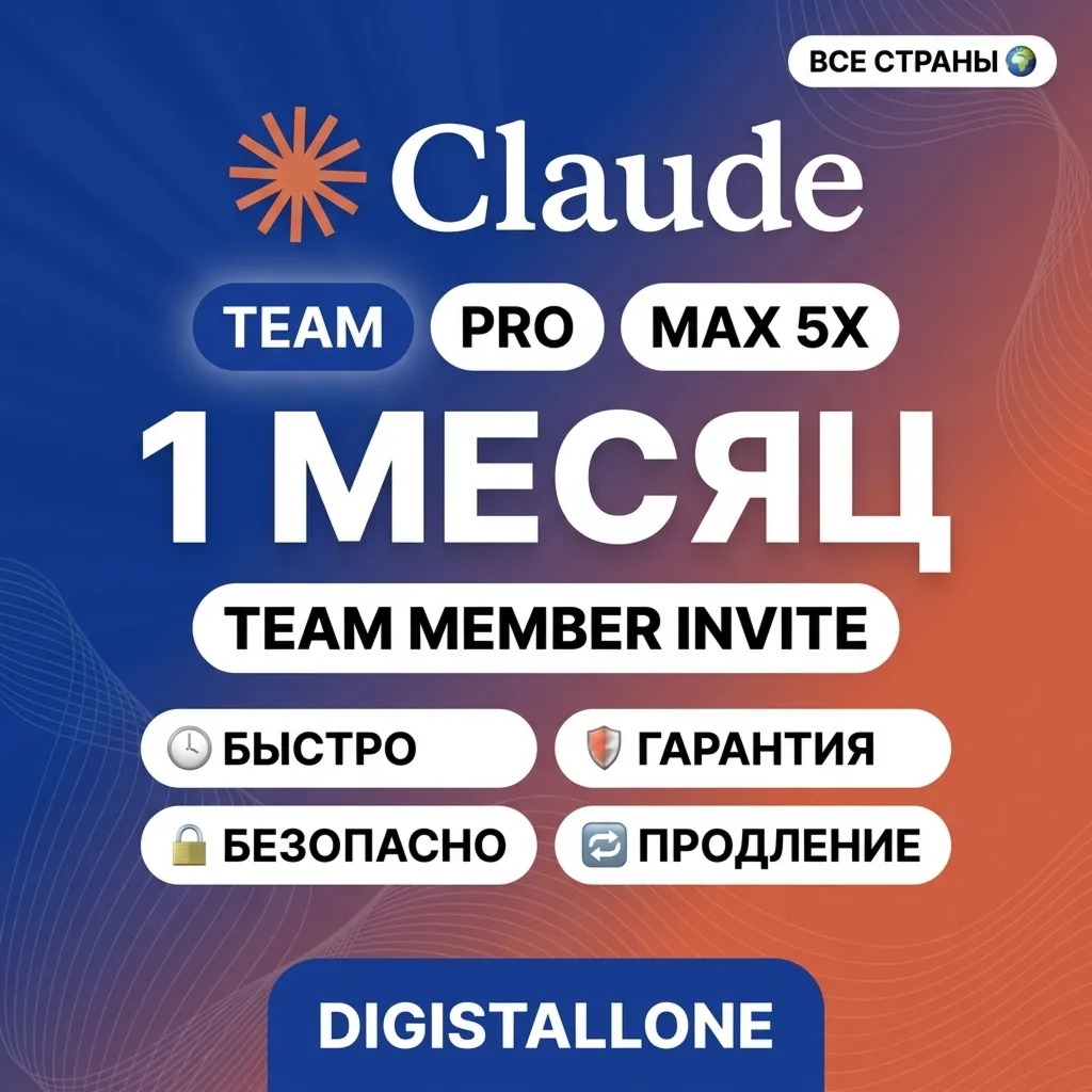 Claude Team | 1 месяц | Доступ через вашу почту | Повышенная квота | PRO / MAX x5