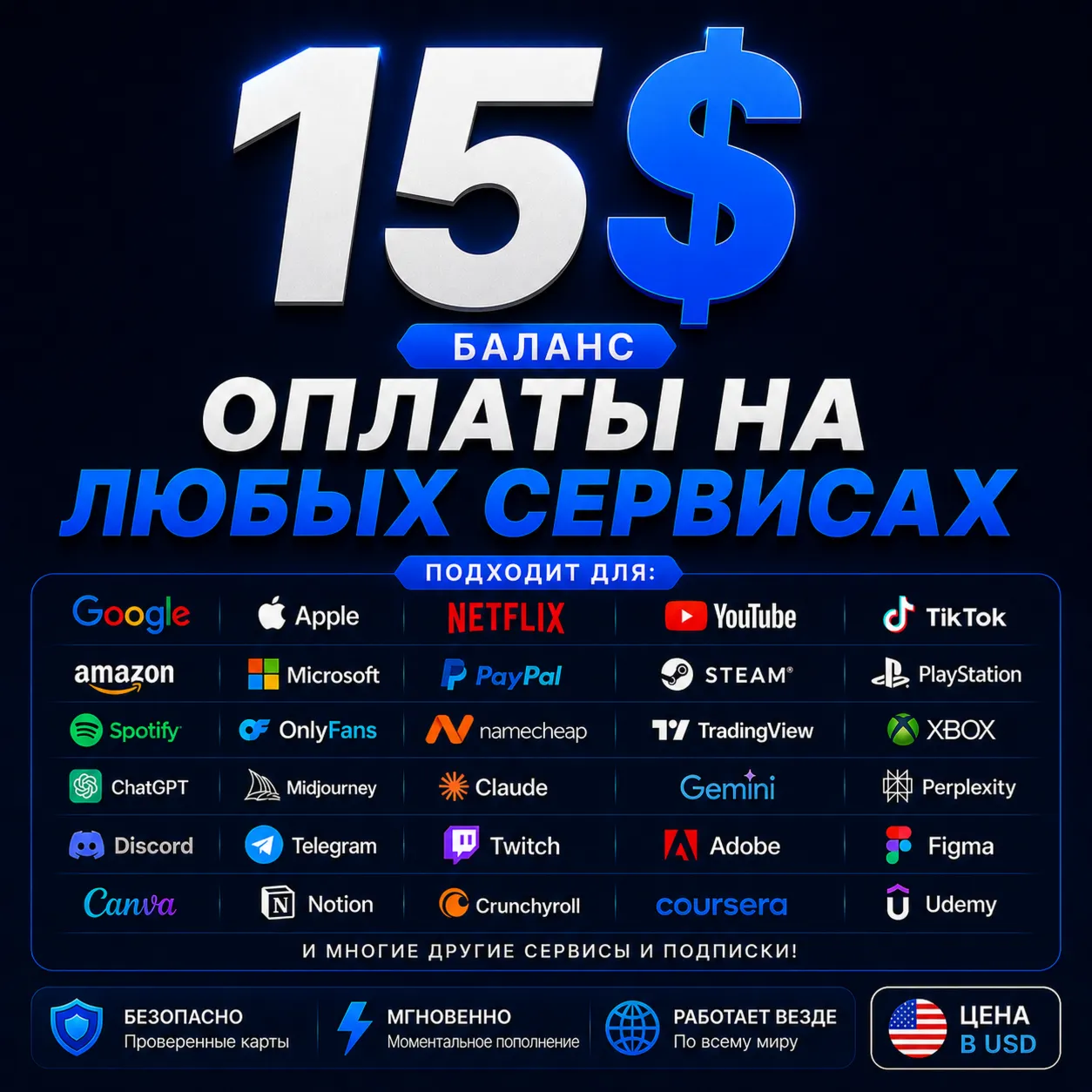 15$ Card for Patreon, OnlyFans &amp; All Foreign Payments | Works Everywhere