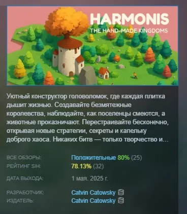 Harmonis: the hand-made kingdoms АВТОДОСТАВКА STEAM РОССИЯ