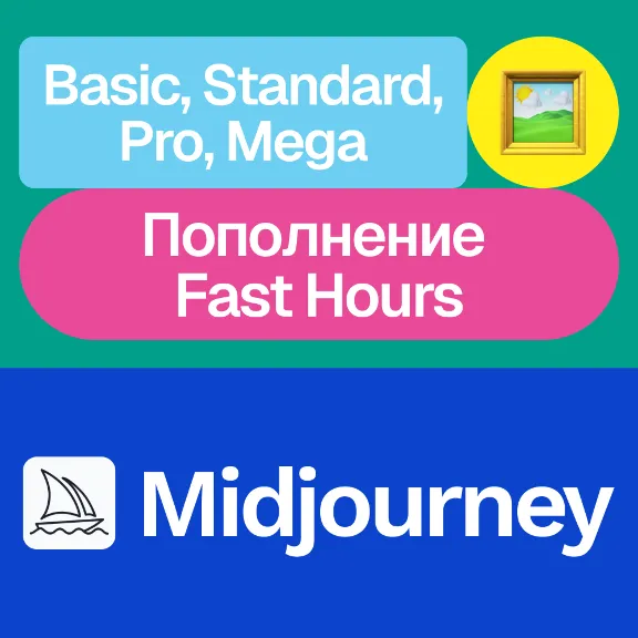 🎨Midjourney | Basic, Standard, Pro, Mega, пополнение | Месяц