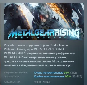 METAL GEAR RISING: REVENGEANCE АВТОДОСТАВКА STEAM РОССИЯ