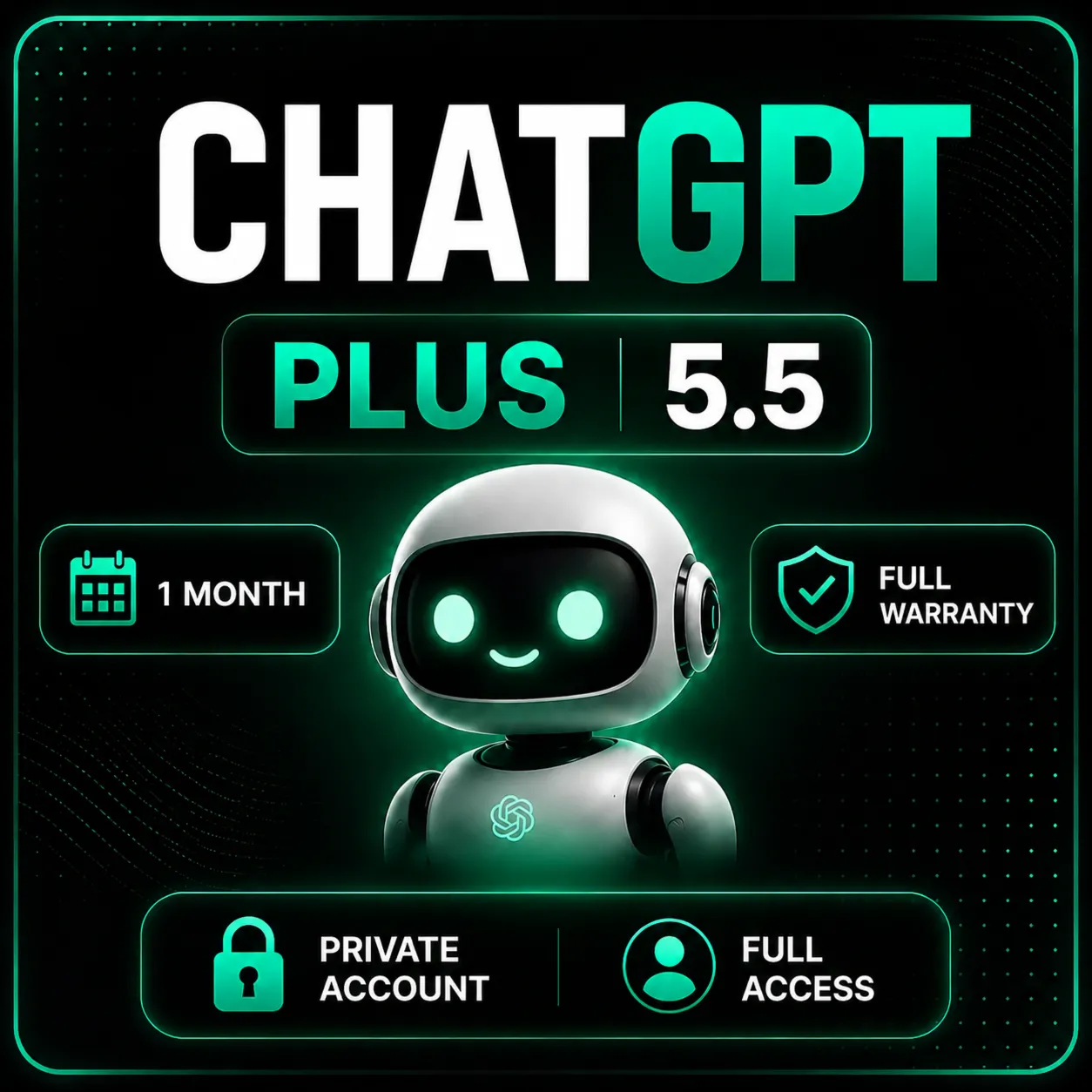 ChatGPT Plus | Личный аккаунт + Почта + CODEX WORKS | 1 месяц