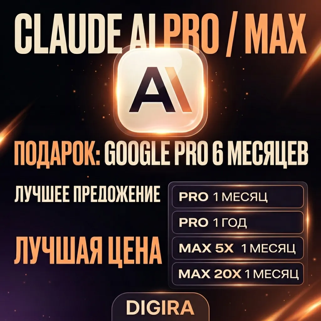 Pro (Month/Year) + MAX options Claude Pro/MAX 1М–1Г ⚡ Ваш или новый аккаунт